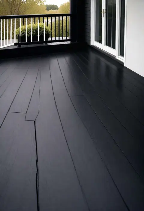 Elegant ebony outdoor decking