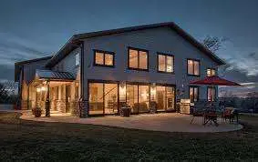 Entertainment barndominium design