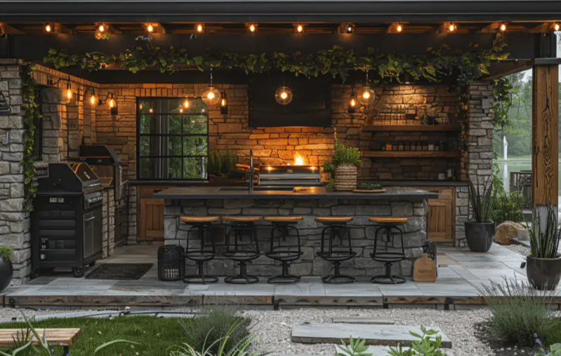 Grill Station with Seating