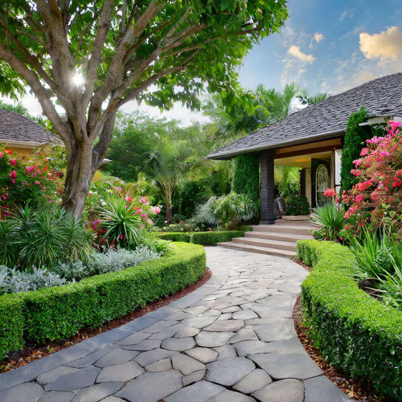 Lush Landscaping driveway