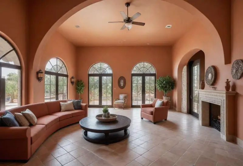 Mediterranean barndominium interior