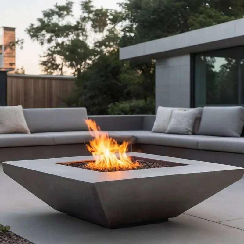 Modern minimalist firepit square