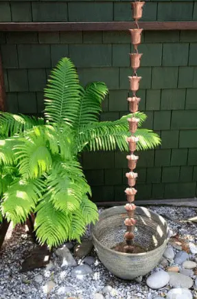 Rain Chains in Gardens