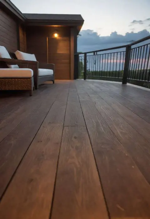 Rich walnut deck