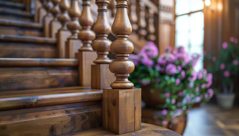Rustic Stair Railing wood material house