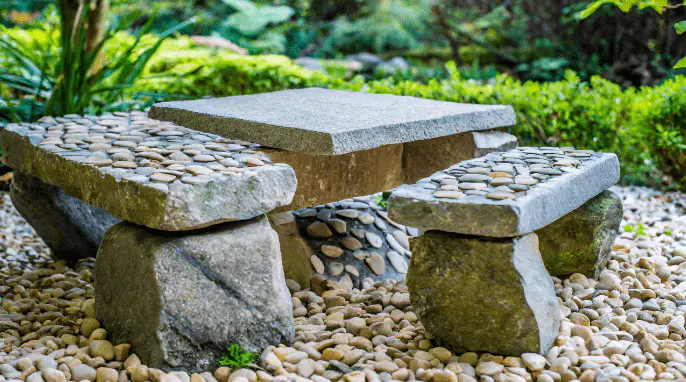 Tables and Chairs Amongst the Rocks