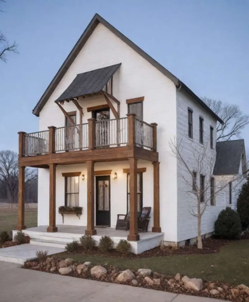 Split-level barndominium design white