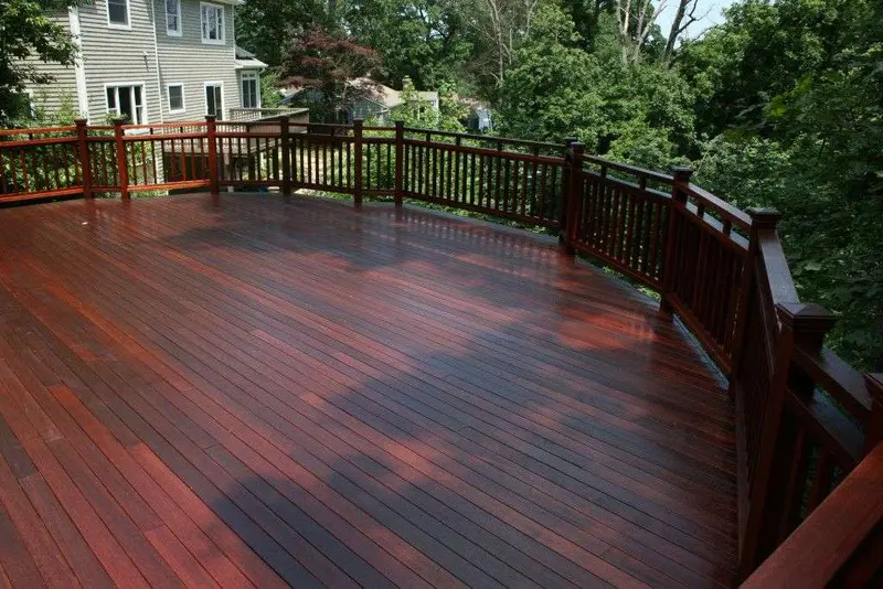 Warm reddish wood stain