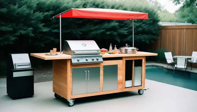 Wheeled Grill Station