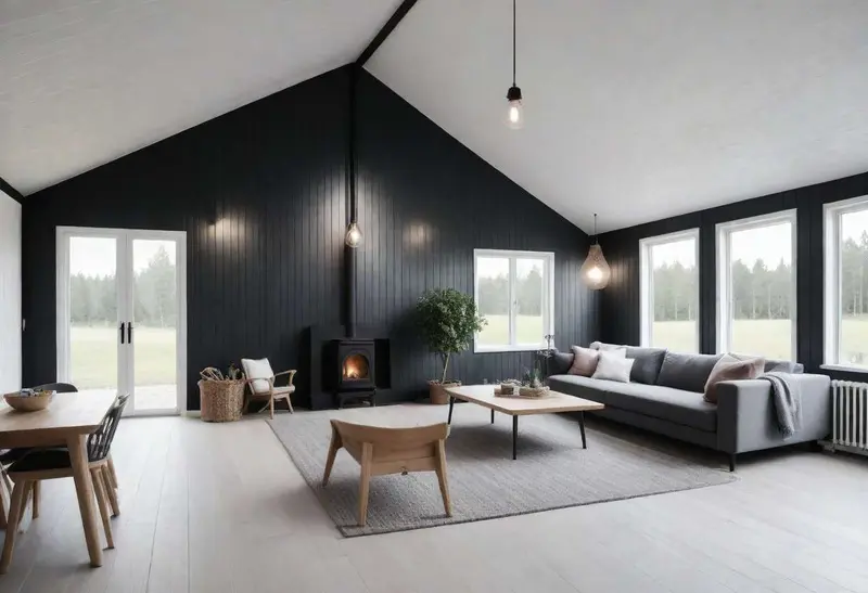 White-washed wood home
