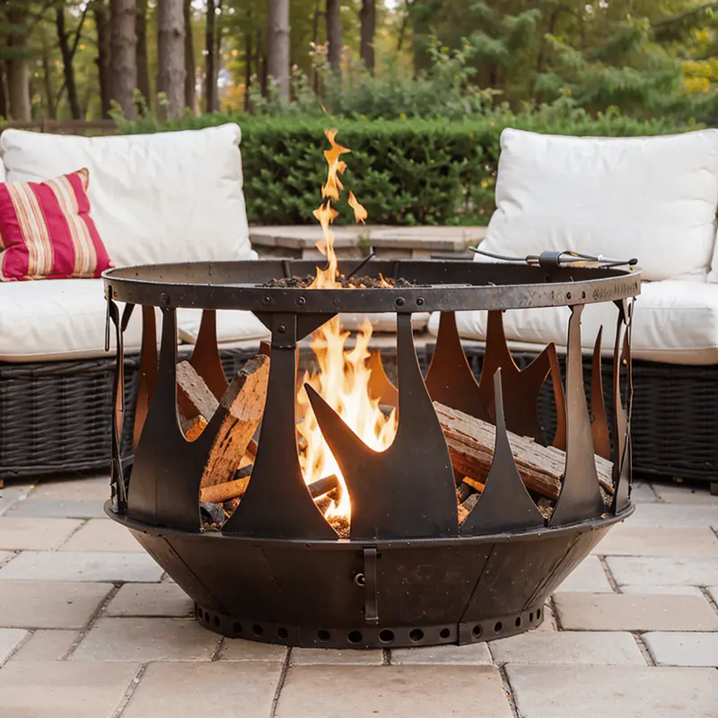 art rustic steel firepit