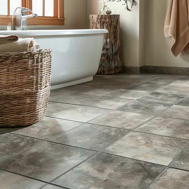 bathroom, vinyl flooring, water-resistant