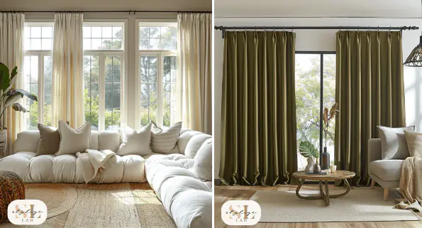 blackout curtains x lighter curtains