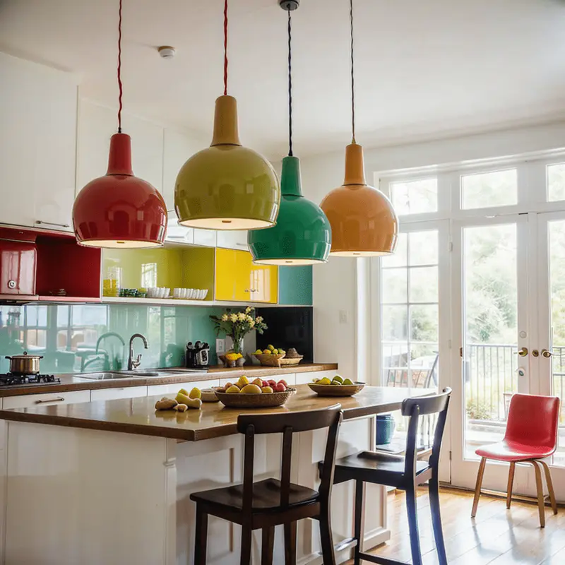 colored pendant kitche