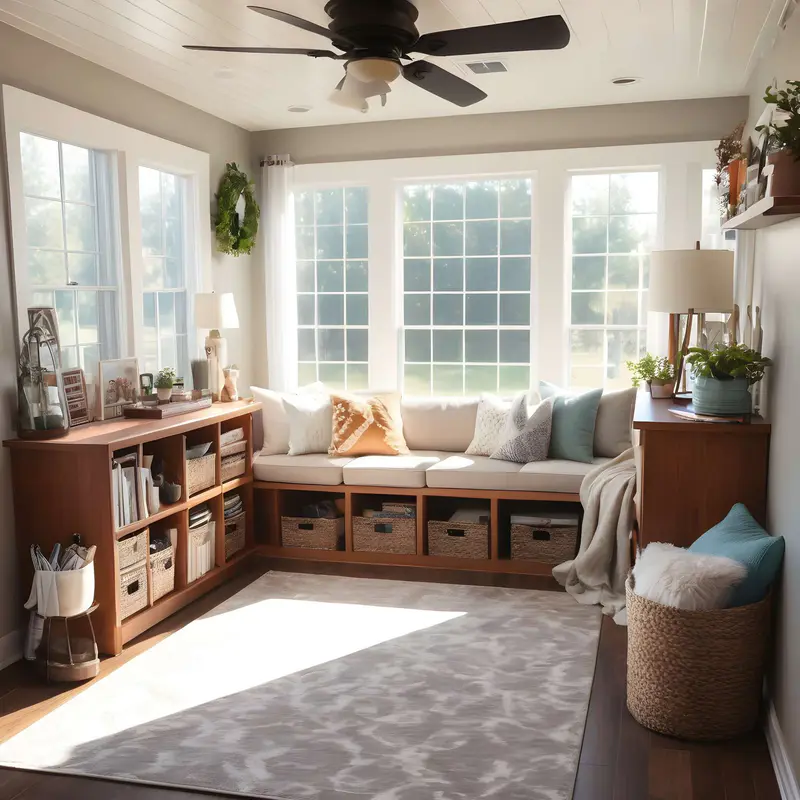 cozy craft sunroom sewing, crapbooking