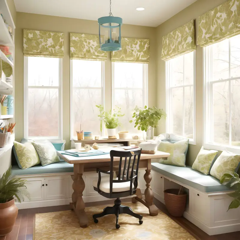 cozy craft sunroom