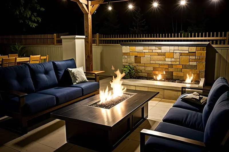 fire pit black seating