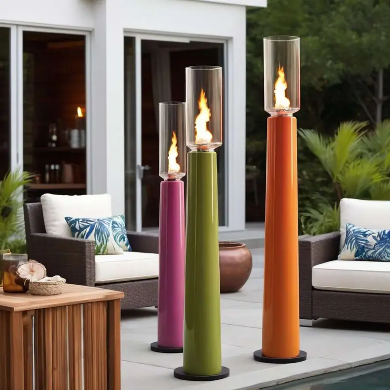firepit island inspired classic propane-fulled tempered glass