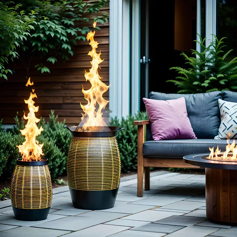 firepit tiki torches