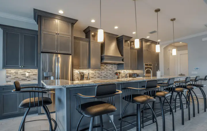 group pendants modern kitchen monochrome