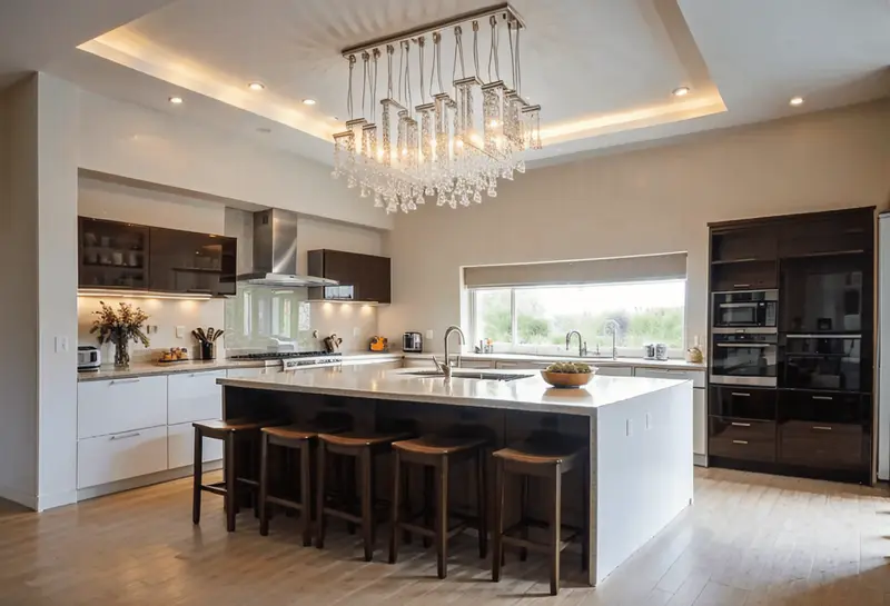 kitchen high ceiling chandeliers