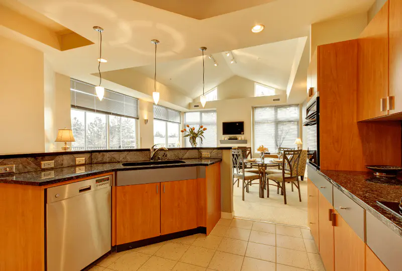 kitchen high ceiling lightning