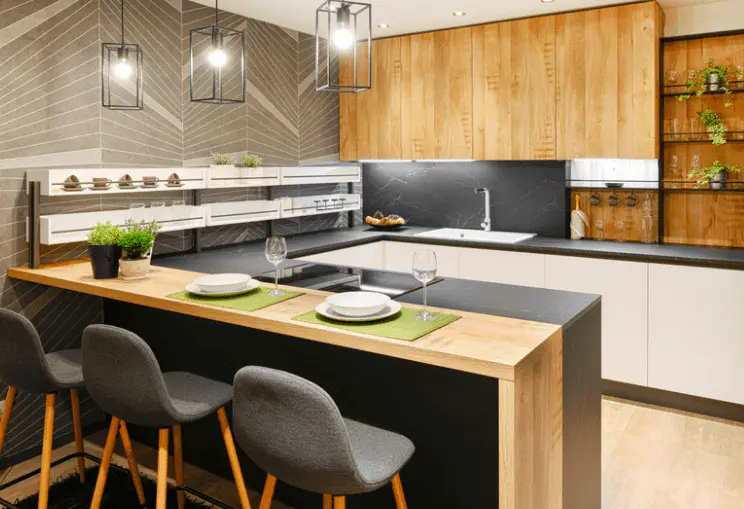 kitchen illumination and seating space