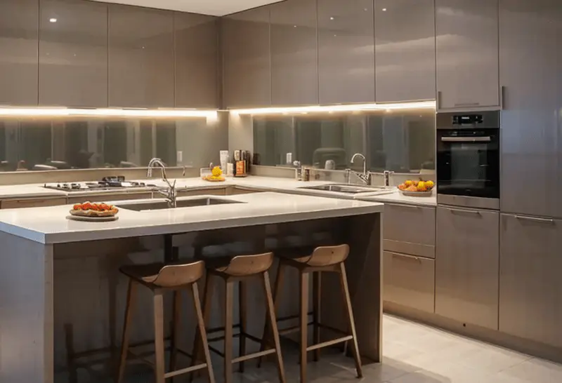 kitchen illumination minimum encroachment recessed lights