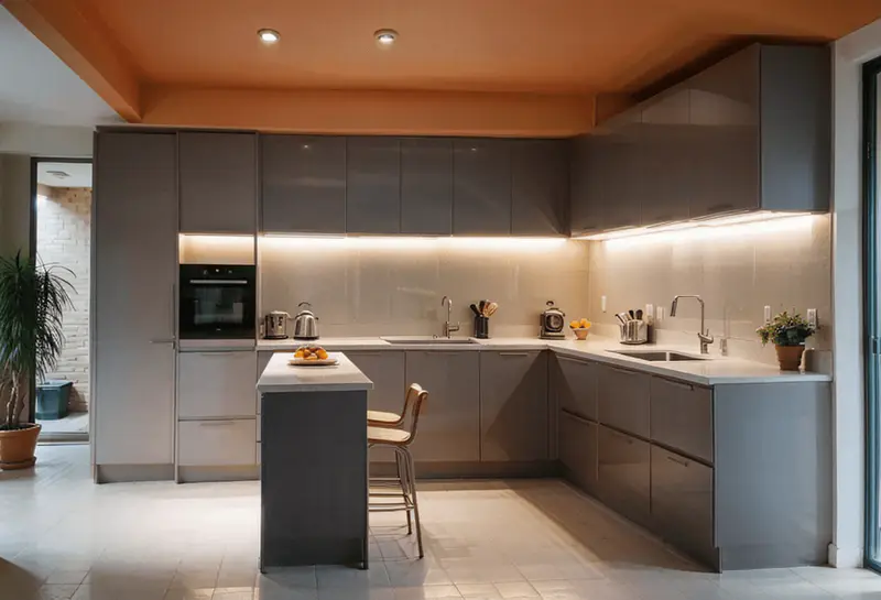 kitchen light wall open feel