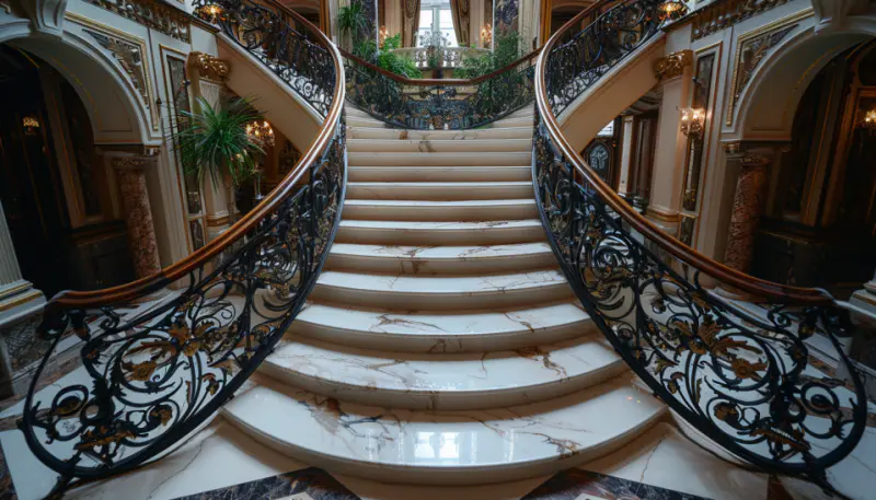 luxurious, ornamental iron railing, intricate patterns, median house, sophisticated detailing, natural lighting......