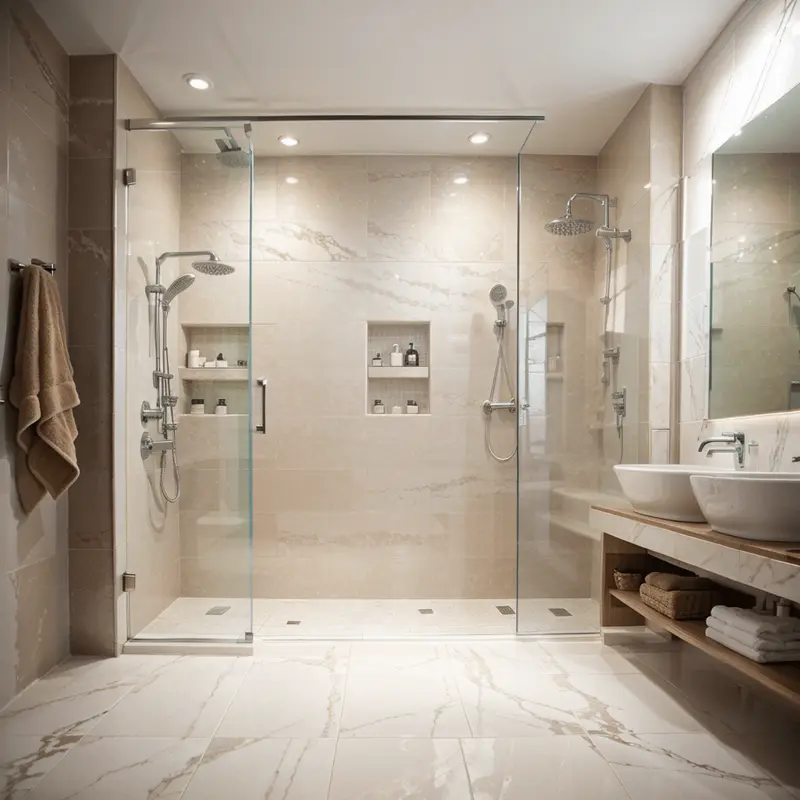 modern ceramic and porcelain tiles bathroom