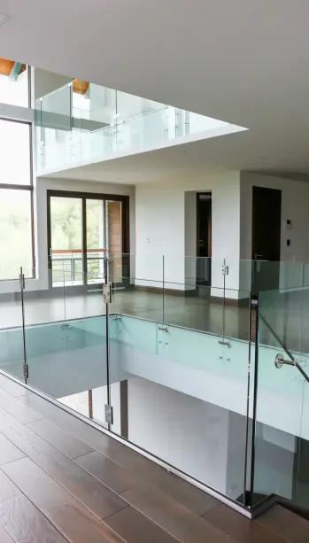 modern home interior, floating glass railings, minimalist design, contemporary architecture