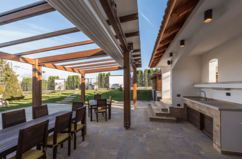 modern pergola folded