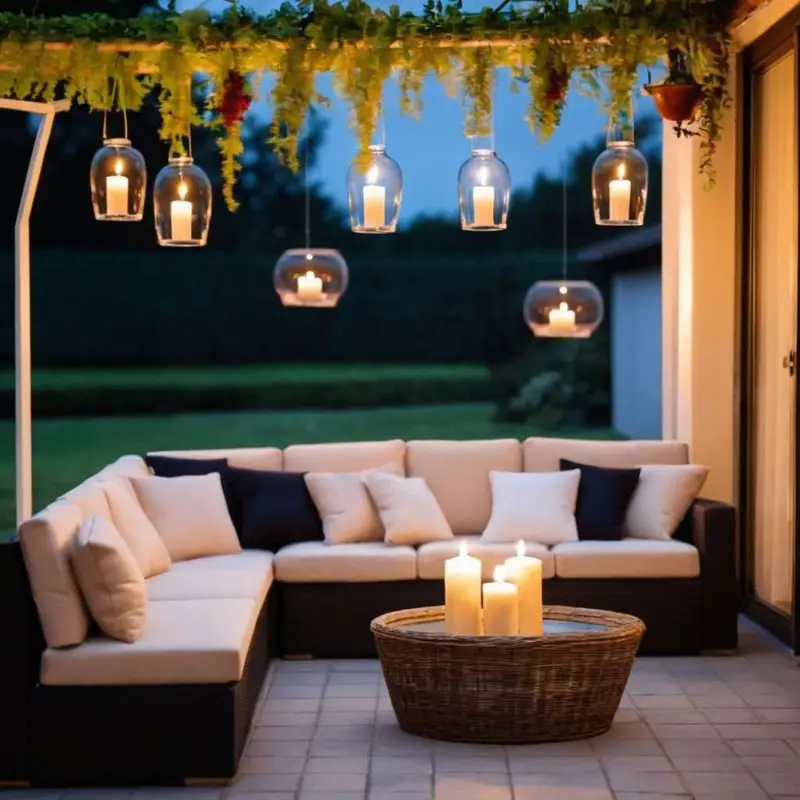 outdoor lightning glass jars bottles candle light