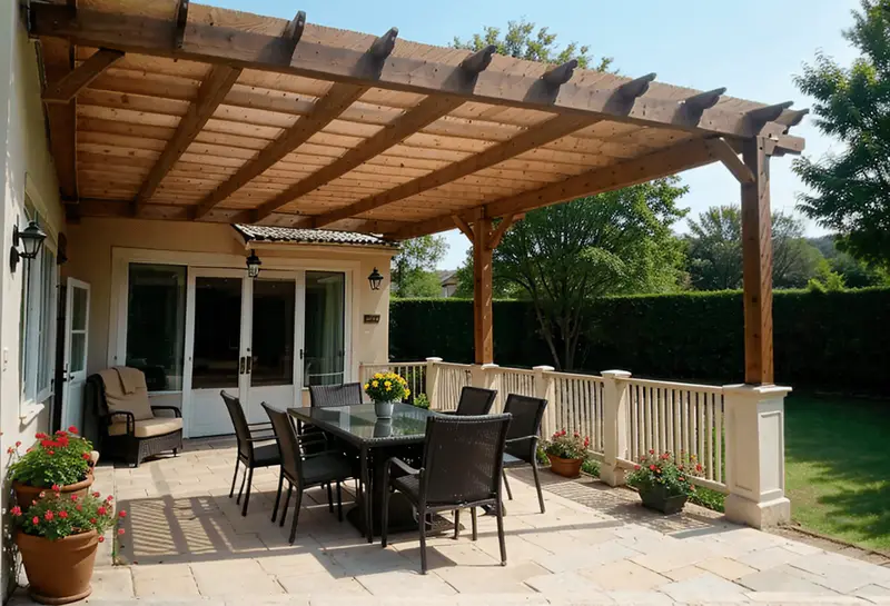 pergola attached extends interior outdoor