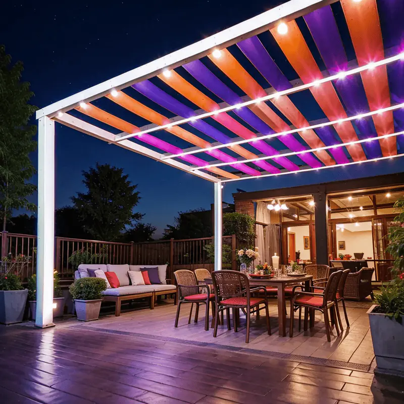 pergola colored led lightning