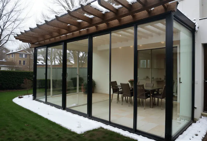 pergola winter sliding doors