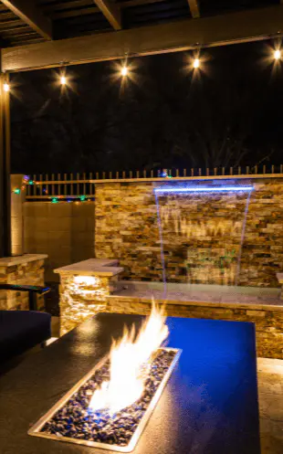 pergola with firepit