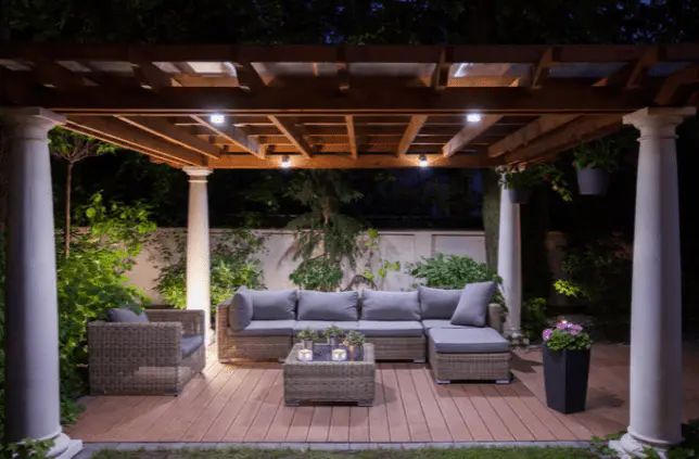 pergola with lights