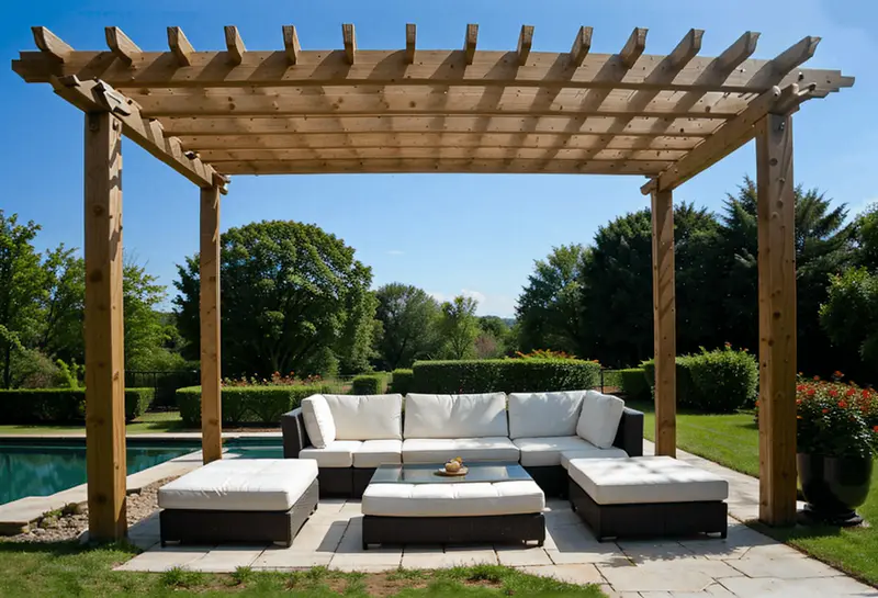 pergola with sofa