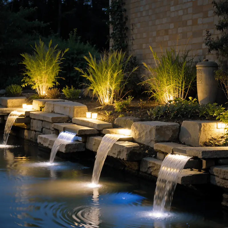pond outdoor lightning led running