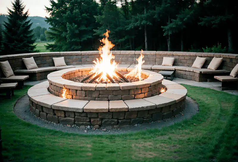 raised firepit multilevel