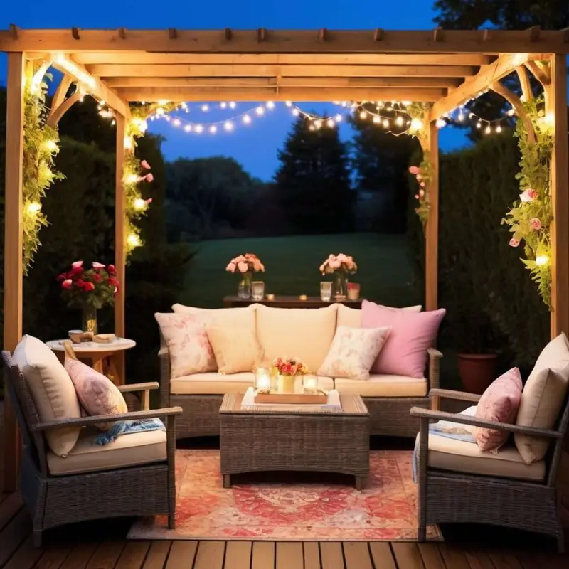 romantic style pergola pink
