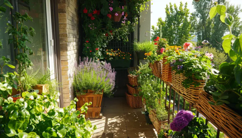 rustic balcony garden