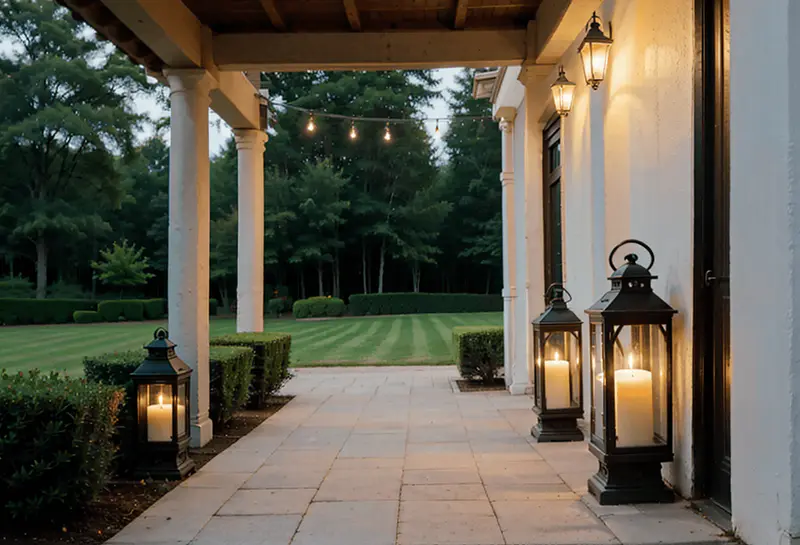 rustic big lantern outdoor lightning