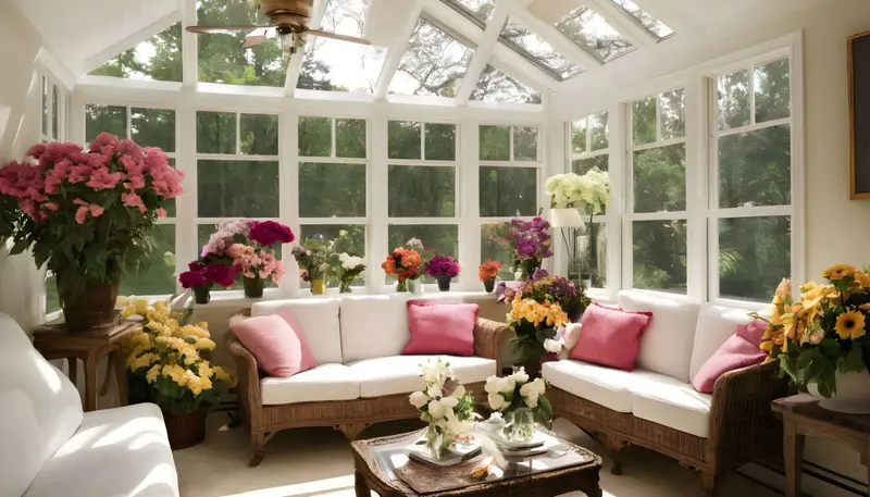sunroom with flowers