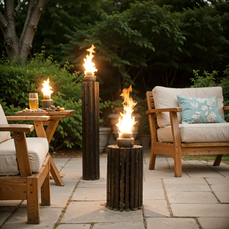 tiki torch outdoor lightning warm
