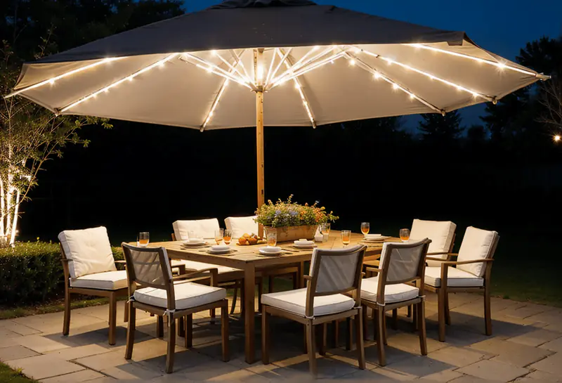 umbrella lightning outdoor idea design