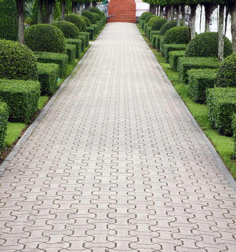 Perfectly Paved Perfection driveway entrance