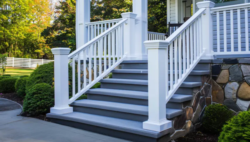 vinyl railings stairs design